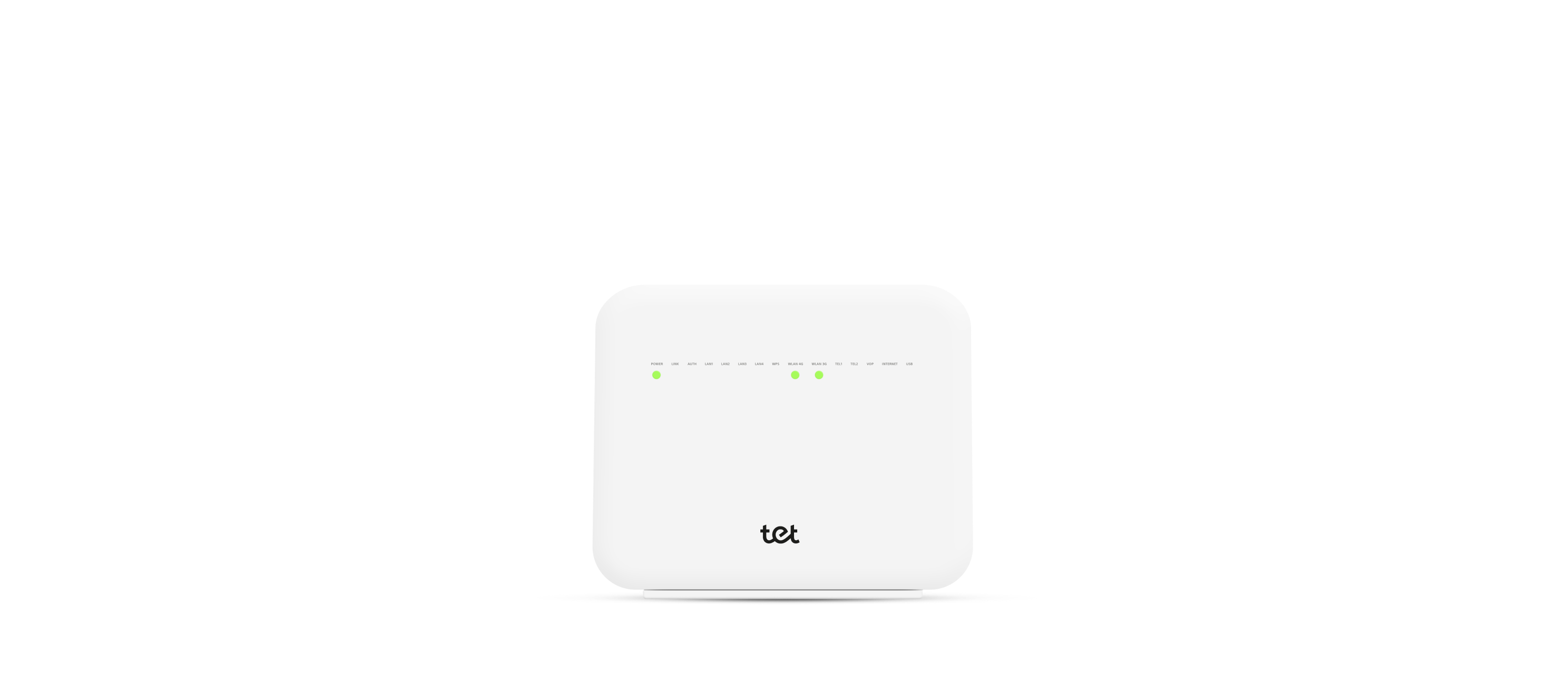 Balts Wi-Fi rūteris ar Tet logo
